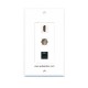 Placa Tapa decora ABS puerto HDMI 4k + USB 2.0 + Jack RJ45 Cat5e